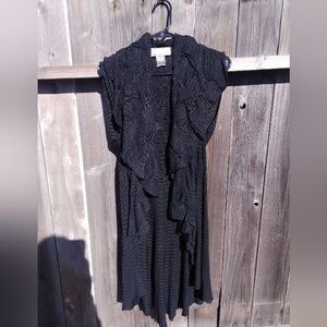 Pepa Pombo Capelet One Size Duster Luxury Knit Sleeveless One Size Pintuck Witch